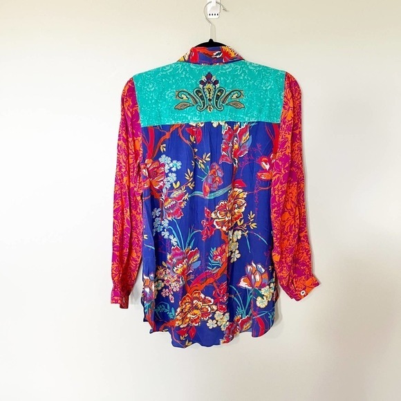 Soft Surroundings Hermosa Floral Embroidered Tunic Top Blouse Long Sleeve - Picture 1 of 9